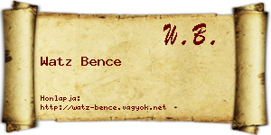 Watz Bence névjegykártya