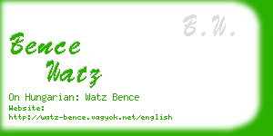 bence watz business card